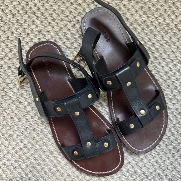 Soeur THALES SANDALS, Black Leather Sandals - Picture 4 of 6